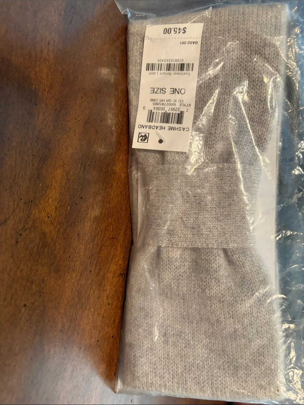 NWT Charter Club Luxury 100% Cashmere Gray Headband One Size